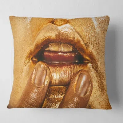 Design Art Close Up Of Woman Lips With Bright Makeup I Square Pillow Cover & Insert