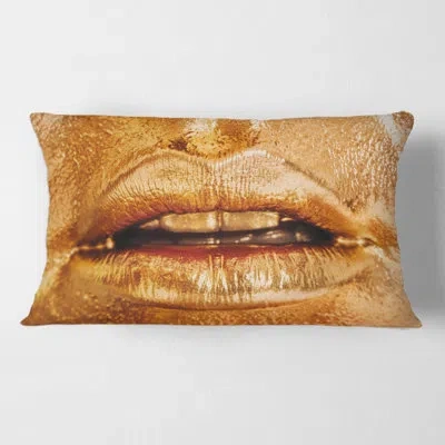 Design Art Close Up Of Woman Lips With Bright Makeup Rectangular Pillow Cover & Insert