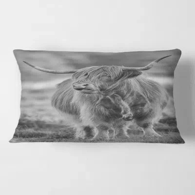 Design Art Close Up View Of Bull Rectangular Pillow Cover & Insert
