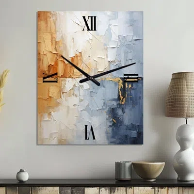 Design Art Clouds Landscape Canopy Collage Ii - Landscapes  Metal Wall Clock In Gray;yellow