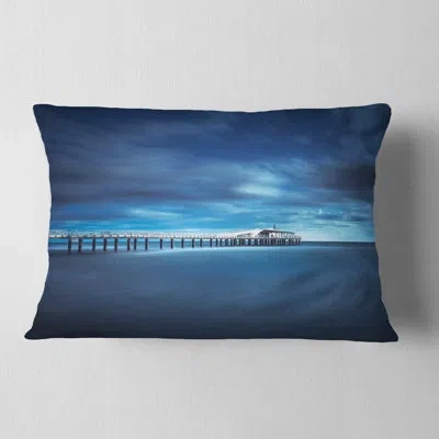 Design Art Cloudy Sky Calm Blue Waters - Sea & Shore Printed Throw Pillow