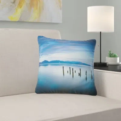 Design Art Cloudy Sky In Blue Sea - Sea & Shore Printed Pillow