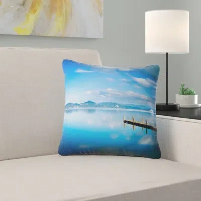 Design Art Cloudy Sky Over Blue Sea - Sea & Shore Printed Pillow
