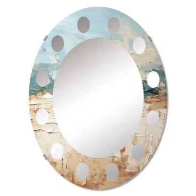 Design Art Coastal Beach Sand Whispers I Mirror In Blue;black;green;gray;white;red;yellow;p