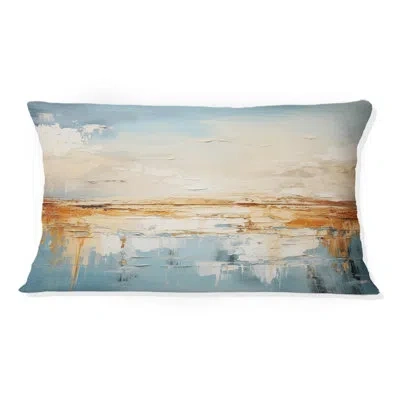 Design Art Coastal Beach Sand Whispers Ii - Coastal Beach Printed Throw Pillow In Multi-color