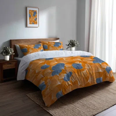 Design Art Coastal Bedding Set 3 Pcs - Abstract Beachy Shellfish Duvet Cover Set In Blue;white