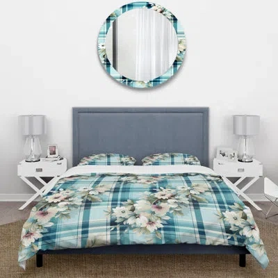 Design Art Coastal Comfort Paisley Pattern Bedding In Blue;white