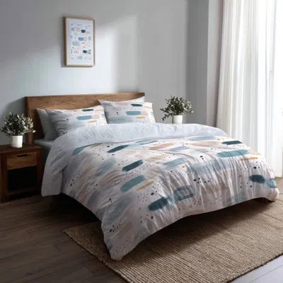 Design Art Coastal Comforter Set 6 Pcs - Blue Drift Shore Comforter Bedding Set In Blue;orange