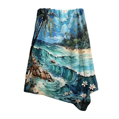 Design Art Coastal Island Escape - Coastal Beach Throw Blanket For Couch In Multi-color