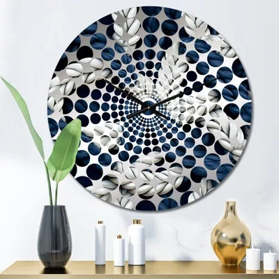 Design Art Coastal Rope Motifs White And Blue - Coastal Wall Clock