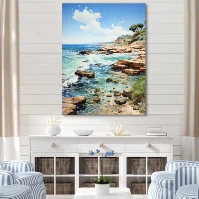 Design Art Coastal Tranquility Horizon Ii On Canvas Print In Wrapped Canvas