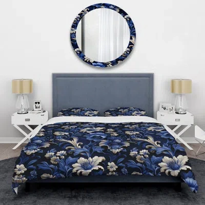 Design Art Cobalt Blue Neo Gothic Victorian Pattern Ii Bedding