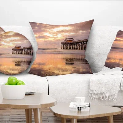 Design Art Cocoa Beach Florida - Landscape Printed Pillow