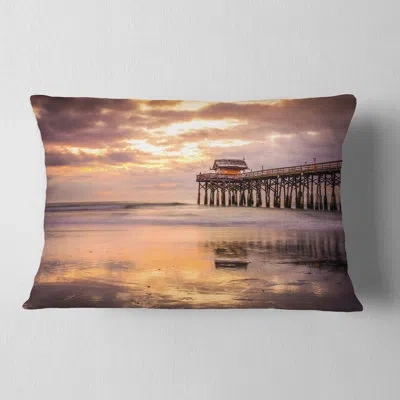 Design Art Cocoa Beach Florida - Landscape Printed Throw Pillow