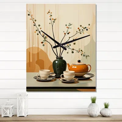 Design Art Coffee Tea Cafe Points I - Food & Beverage Kitchen Clocks In Multi-color