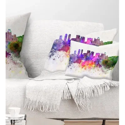 Design Art Colombo Skyline - Cityscape Printed Throw Pillow