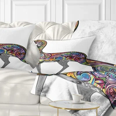 Design Art Colorful Antelope - Animal Printed Throw Pillow