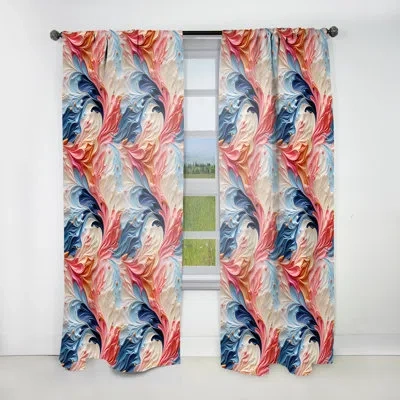 Design Art Colorful Artistic Expression Marble Swirls - Glam Velvet Curtain - Room Darkening - 1 Panel In Multi-color