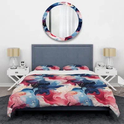 Design Art Colorful Artistic Expression Marble Swirls Ii Bedding In Blue;pink