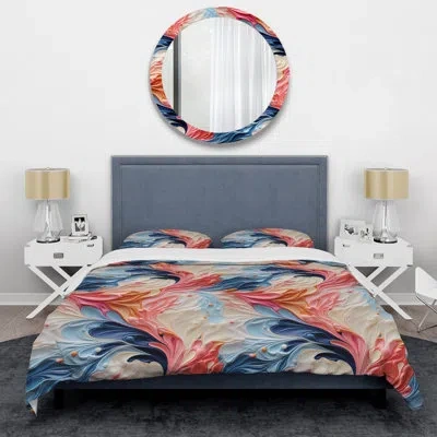 Design Art Colorful Artistic Expression Marble Swirls - Marble Duvet Cover Set In Multicolor