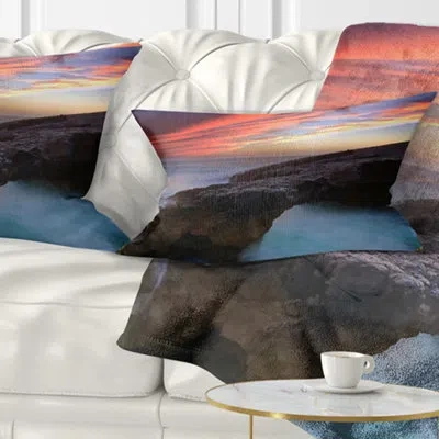 Design Art Colorful Cabo Raso Seashore Portugal - Sea & Shore Printed Throw Pillow