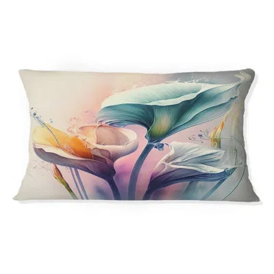 Design Art Colorful Cally Lilies Ii - Calla Lily Printed Throw Pillow In Blue;pink