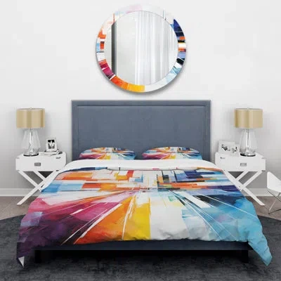 Design Art Colorful Cubism 24hrs Le Man  Race Track  Vi - Race Tracks Duvet Cover Set