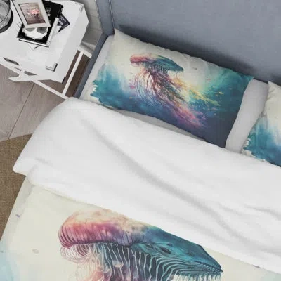 Design Art Colorful Deepsea Jellyfish V Beddingmicrofiber / Polyester Duvet Cover Set In Blue;white;pink