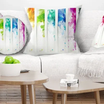 Design Art Colorful Headers With Blots - Abstract Printed Pillow
