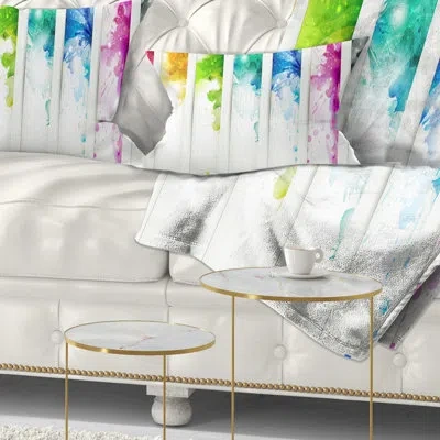 Design Art Colorful Headers With Blots - Abstract Printed Pillow