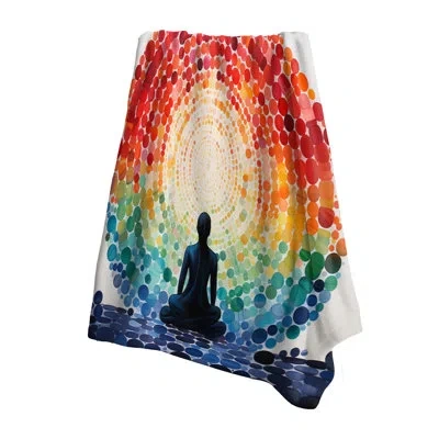 Design Art Colorful Meditation Harmony Of Mind - Meditation Living Room Throw Blanket In Multi-color
