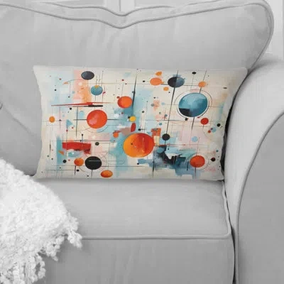 Design Art Colorful Mid Century Abstract Atomic Ii - Abstract Midcentury Printed Throw Pillow In Multi-color
