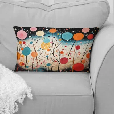 Design Art Colorful Mid Century Abstract Fusion Vii - Abstract Midcentury Printed Throw Pillow In Multi-color
