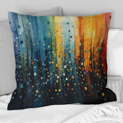Design Art Colorful Mid Century Bold Breeziness I - Abstract Midcentury Printed Throw Pillow In Blue;black;brown;green;red;yellow