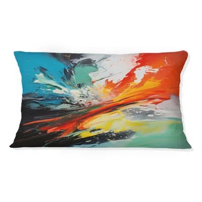 Design Art Colorful Mid Century Energetic Eruptions I - Abstract Midcentury Printed Throw Pillow In Multi-color