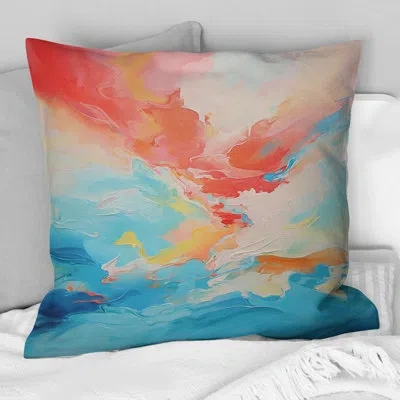 Design Art Colorful Mid Century Energetic Eruptions Ii - Abstract Midcentury Printed Throw Pillow In Blue;black;brown;green;red;yellow