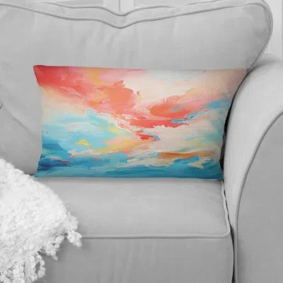 Design Art Colorful Mid Century Energetic Eruptions Ii - Abstract Midcentury Printed Throw Pillow In Multi-color