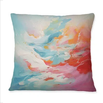 Design Art Colorful Mid Century Energetic Eruptions Vi - Abstract Midcentury Printed Throw Pillow In Blue;black;brown;green;red;yellow