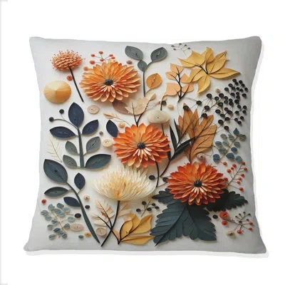 Design Art Colorful Mid Century Midcentury Botanicals Ii - Abstract Midcentury Printed Throw Pillow In Blue;black;brown;green;red;yellow