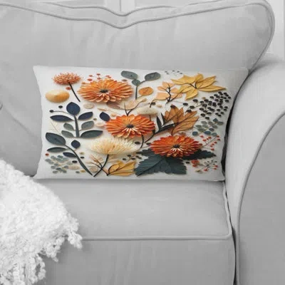 Design Art Colorful Mid Century Midcentury Botanicals Ii - Abstract Midcentury Printed Throw Pillow In Multi-color