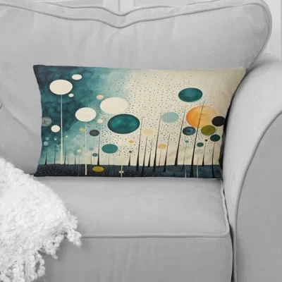 Design Art Colorful Mid Century Minimalist Oasis I - Minimalism Printed Throw Pillow In Multi-color