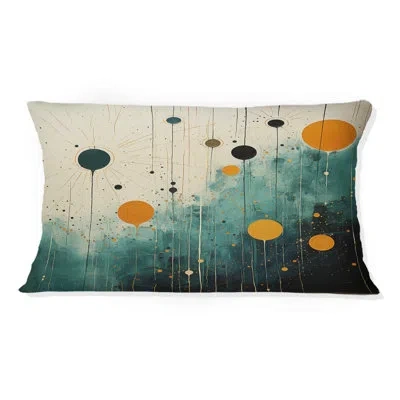 Design Art Colorful Mid Century Minimalist Oasis Iii - Minimalism Printed Throw Pillow In Multi-color