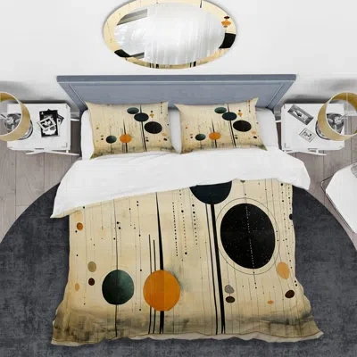 Design Art Colorful Mid Century Minimalist Oasis Iv - Minimalism Duvet Cover Set In Multi-color