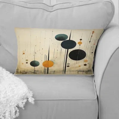 Design Art Colorful Mid Century Minimalist Oasis Iv - Minimalism Printed Throw Pillow In Multi-color
