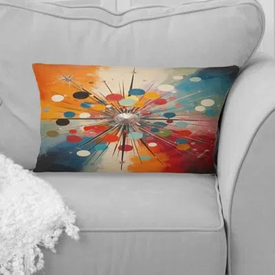 Design Art Colorful Mid Century Optical Serenade Iv - Abstract Midcentury Printed Throw Pillow In Red