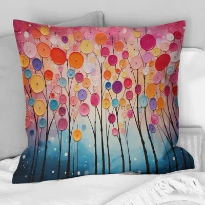 Design Art Colorful Mid Century Retro Reflections V - Abstract Midcentury Printed Throw Pillow In Blue;black;brown;green;red;yellow