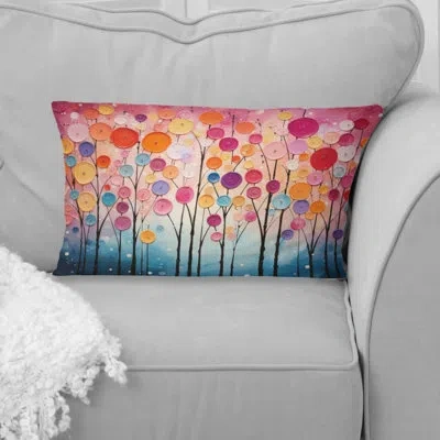 Design Art Colorful Mid Century Retro Reflections V - Abstract Midcentury Printed Throw Pillow In Multi-color