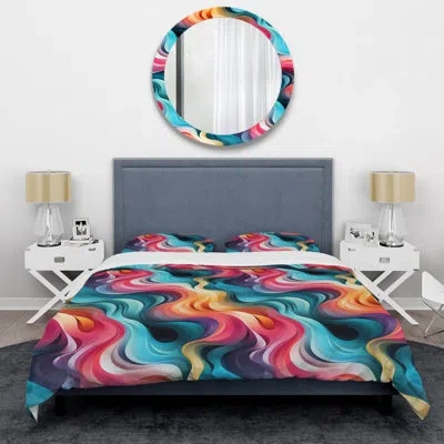 Design Art Colorful Popart Groovy Gradient Canvas Bedding In Multicolor