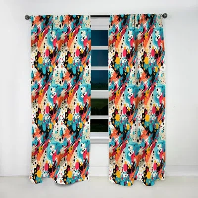 Design Art Colorful Popart Vortex Fusion - Abstract Curtain - Velvet Room Darkening - 1 Panel In Multi-color