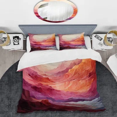 Design Art Colorful Rainbow Wave Ii - Rainbow Duvet Cover Set